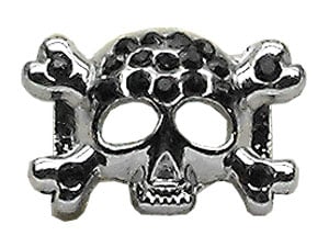 3/8" Skull Slider Charm Black (10mm)