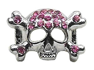3/8" Skull Slider Charm Pink (10mm)