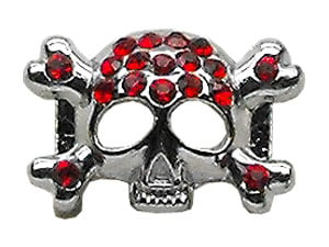 3/8" Skull Slider Charm Red (10mm)