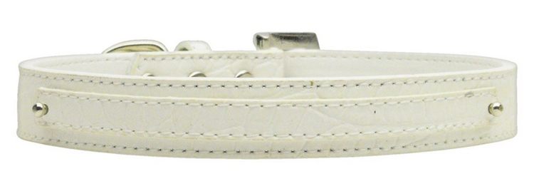 3/8" (10mm) Faux Croc Two Tier Dog Collar 5 Colors