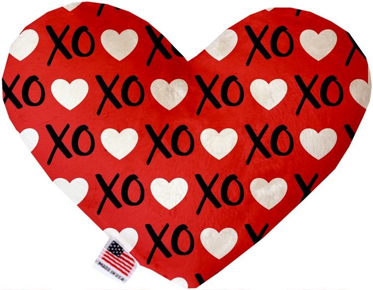 Red XOXO 8 inch Stuffing Free Heart Dog Toy