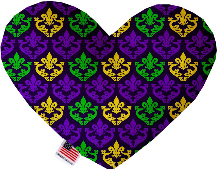 Classic Fleur de Lis 8 inch Canvas Heart Dog Toy