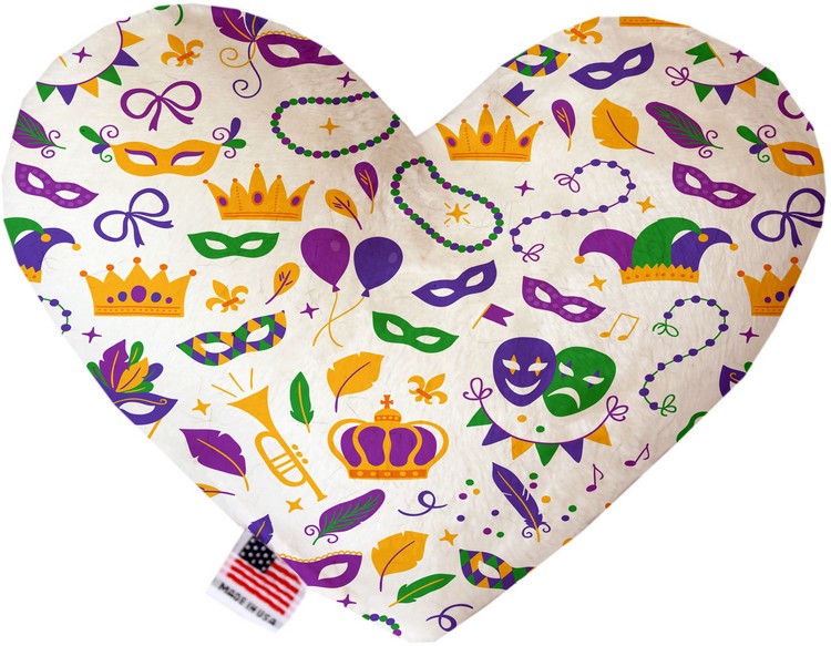 Mardi Gras Masks 8 inch Heart Dog Toy