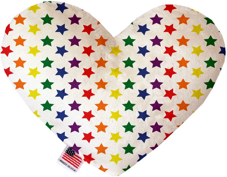 Rainbow Stars 8 inch Stuffing Free Heart Dog Toy