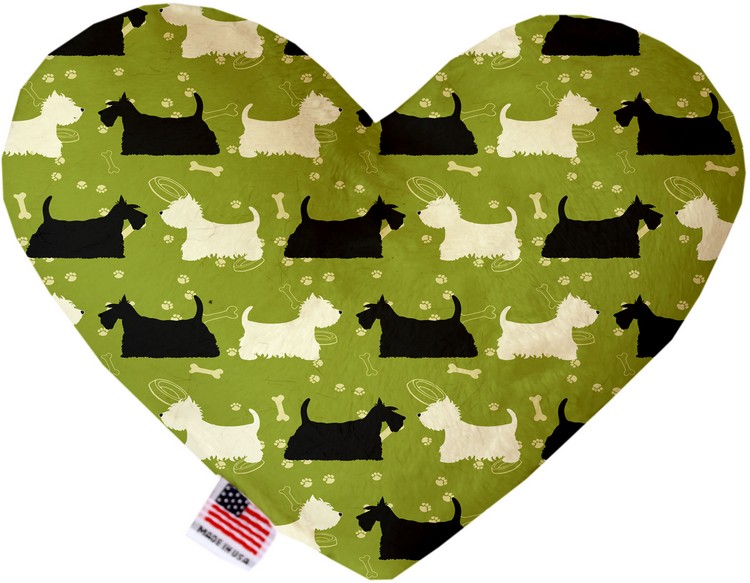 Scottie and Westie 8 inch Canvas Heart Dog Toy