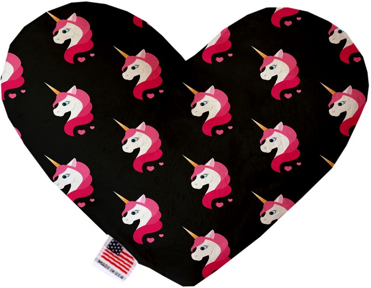 Pretty Pink Unicorns 6 inch Canvas Heart Dog Toy