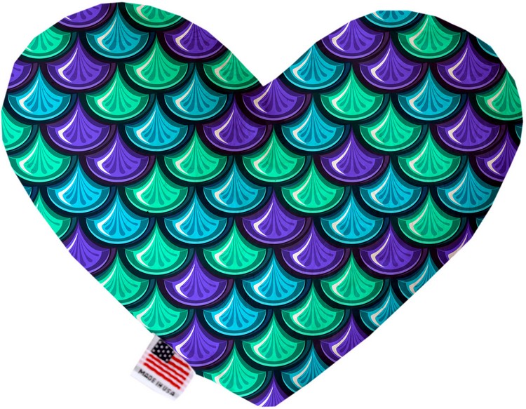 Mermaid Scales 6 inch Stuffing Free Heart Dog Toy