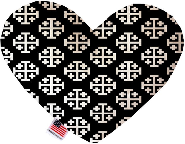 Jerusalem Cross 8 inch Canvas Heart Dog Toy