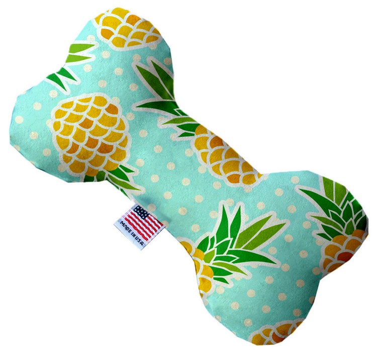 Pineapples and Polka Dots 10 inch Stuffing Free Bone Dog Toy