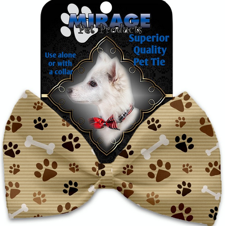 Mocha Paws and Bones Pet Bow Tie