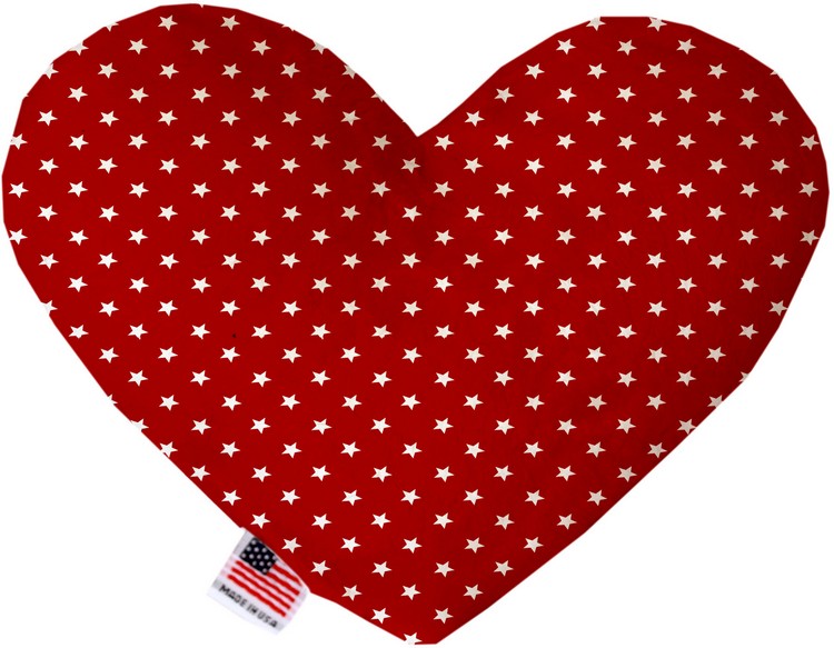 Red Stars 6 inch Stuffing Free Heart Dog Toy