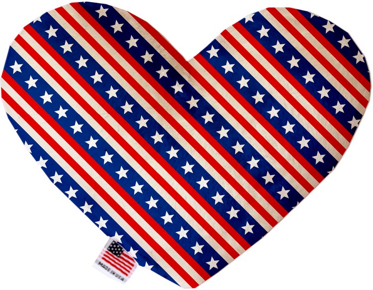 Stars and Stripes 8 inch Stuffing Free Heart Dog Toy