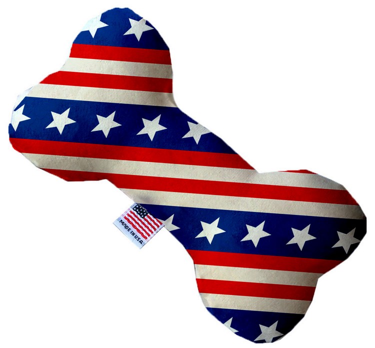 Stars and Stripes 8 inch Canvas Bone Dog Toy