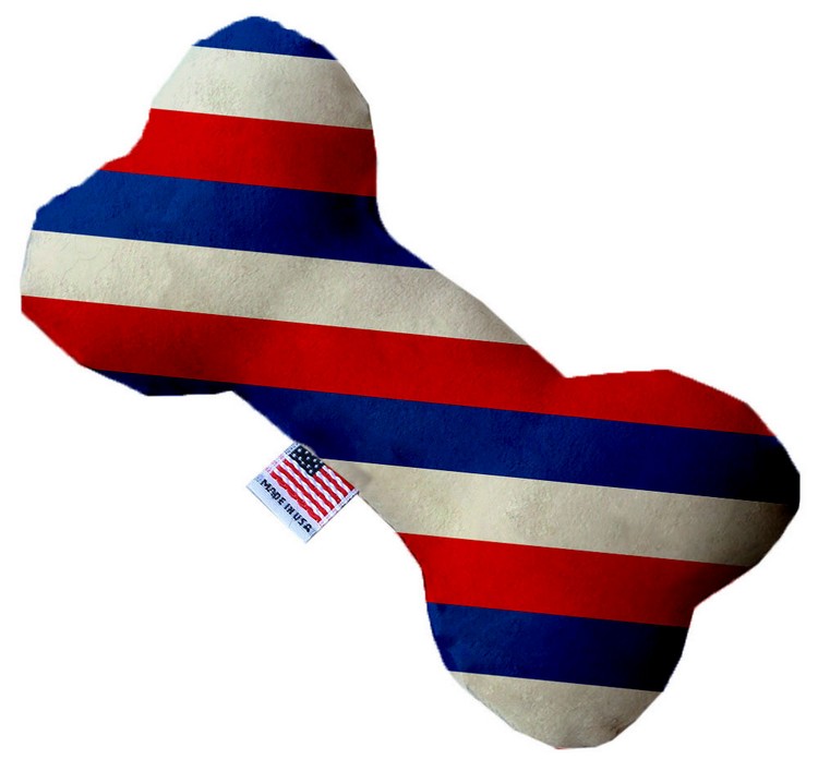 Patriotic Stripes 10 inch Stuffing Free Bone Dog Toy