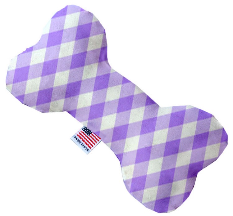 Purple Plaid 10 inch Bone Dog Toy