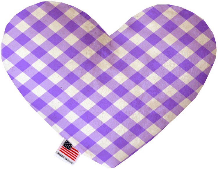 Purple Plaid 8 inch Canvas Heart Dog Toy