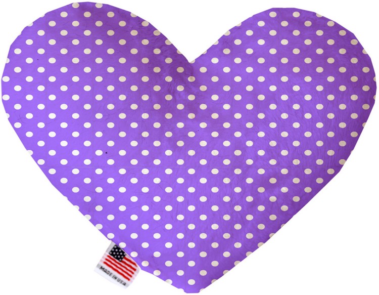 Purple Polka Dots 8 inch Canvas Heart Dog Toy