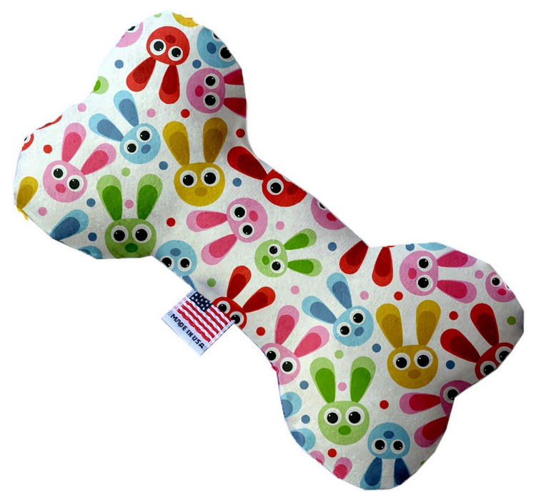 Funny Bunnies 10 inch Canvas Bone Dog Toy