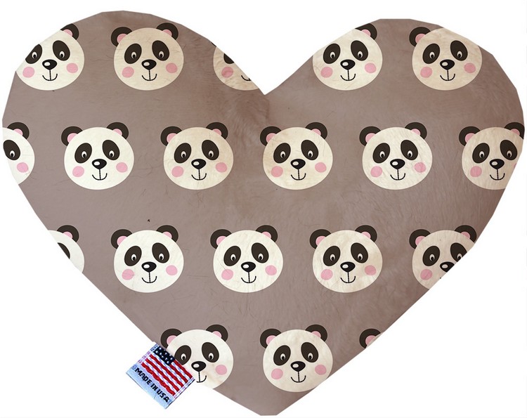 Grey Pandas 8 inch Canvas Heart Dog Toy