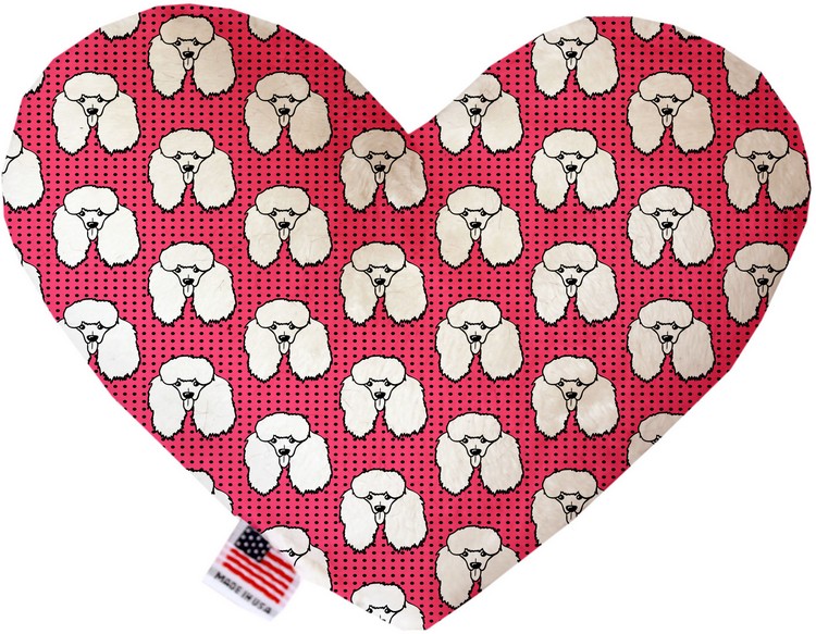 Pretty Poodles 8 inch Canvas Heart Dog Toy