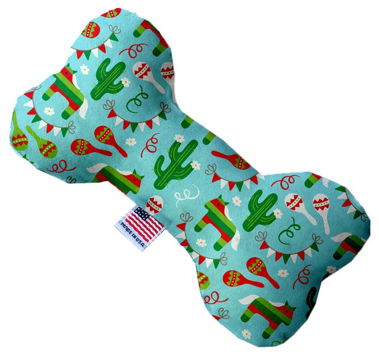 Turquoise Fiesta 6 inch Canvas Bone Dog Toy