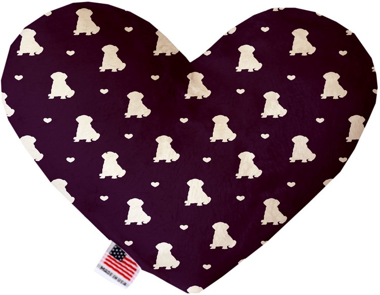 Purple Puppy Love 6 inch Canvas Heart Dog Toy