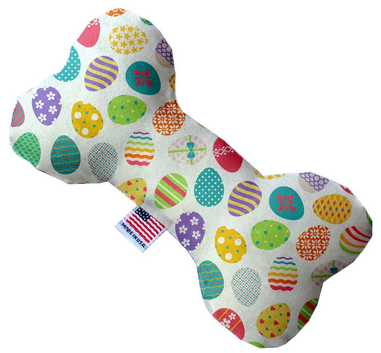 Easter Eggs 6 inch Canvas Bone Dog Toy