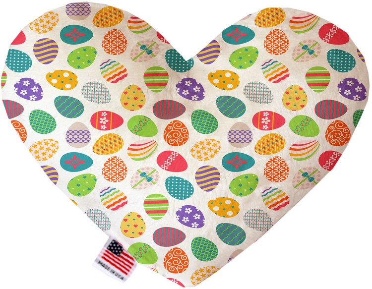 Easter Eggs 6 inch Canvas Heart Dog Toy