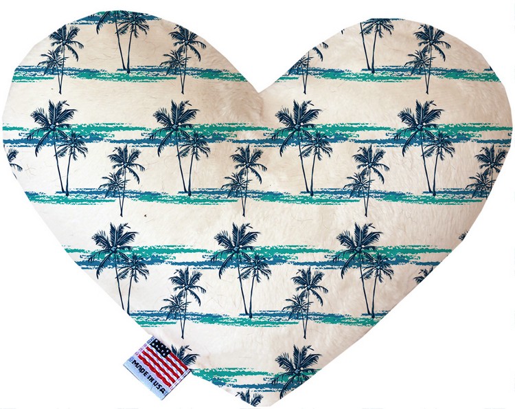 Palm Tree Paradise 8 inch Canvas Heart Dog Toy