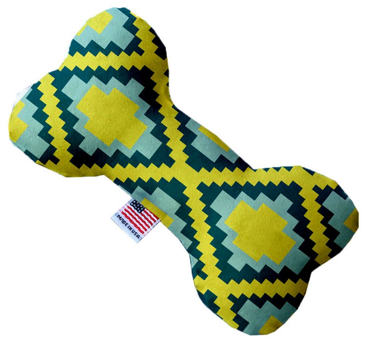 Yellow Southwest 10 inch Canvas Bone Dog Toy