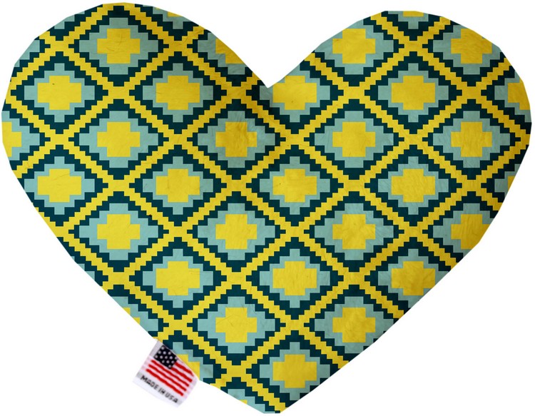 Yellow Southwest 8 inch Canvas Heart Dog Toy