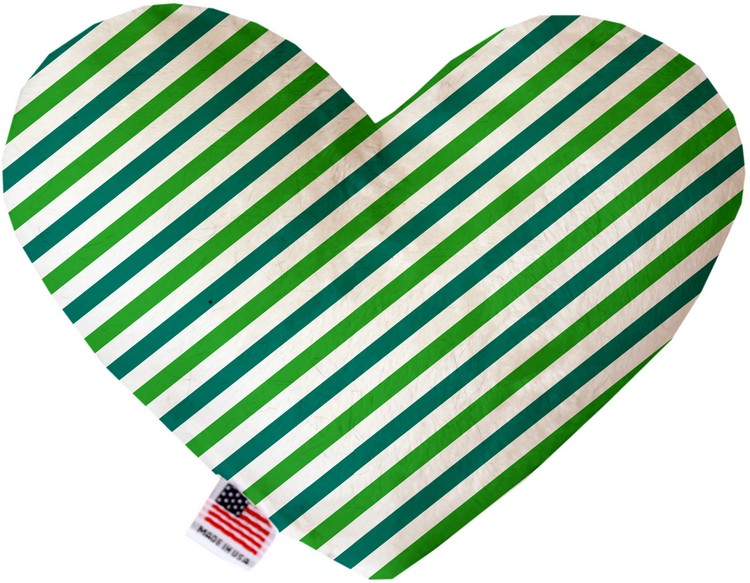 Lucky Stripes 8 inch Stuffing Free Heart Dog Toy