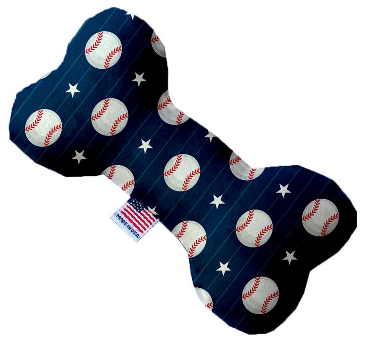 Baseball Pinstripes 6 Inch Canvas Bone Dog Toy