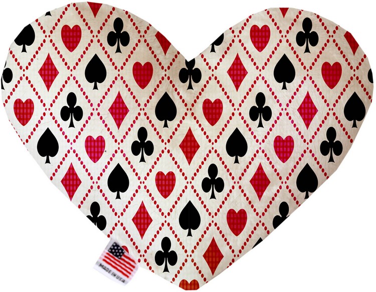 Deck of Cards 8 inch Stuffing Free Heart Dog Toy