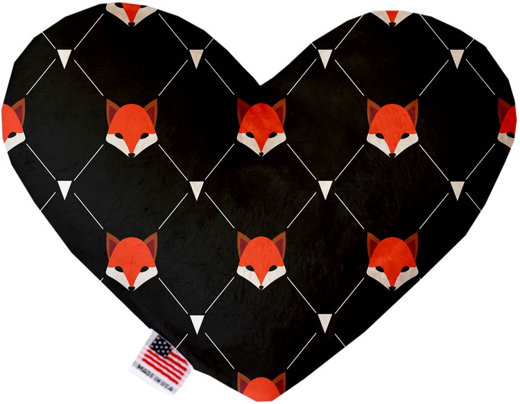 Fox Plaid 6 inch Stuffing Free Heart Dog Toy