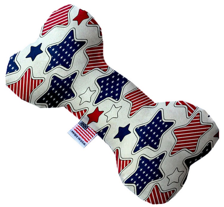 Patriotic Stars 6 inch Stuffing Free Bone Dog Toy