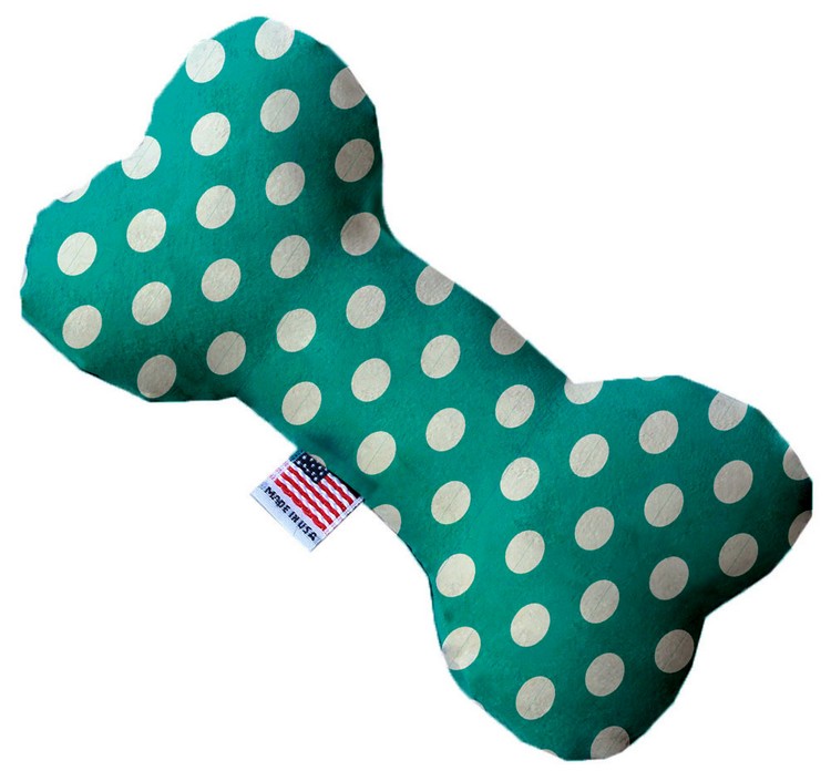 Seafoam Green Swiss Dots 6 Inch Bone Dog Toy