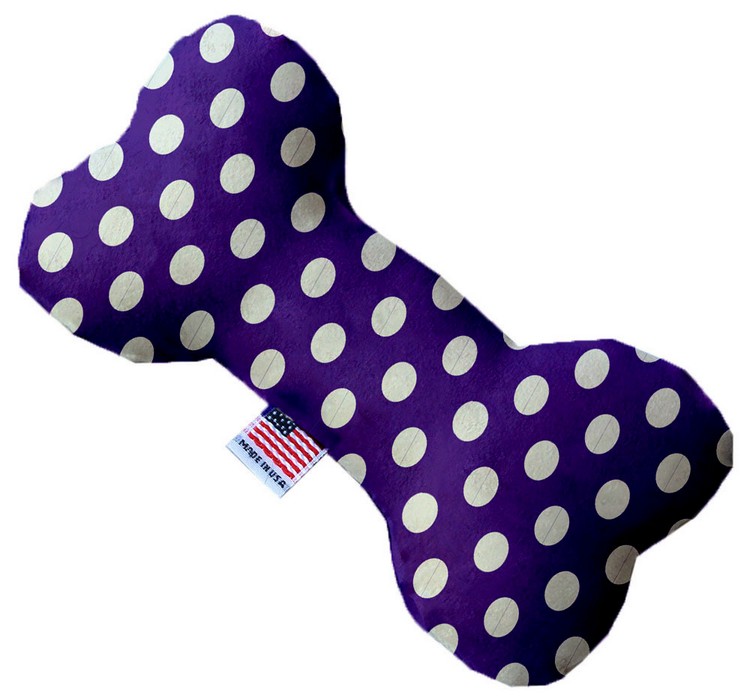 Royal Purple Swiss Dots 6 inch Stuffing Free Bone Dog Toy