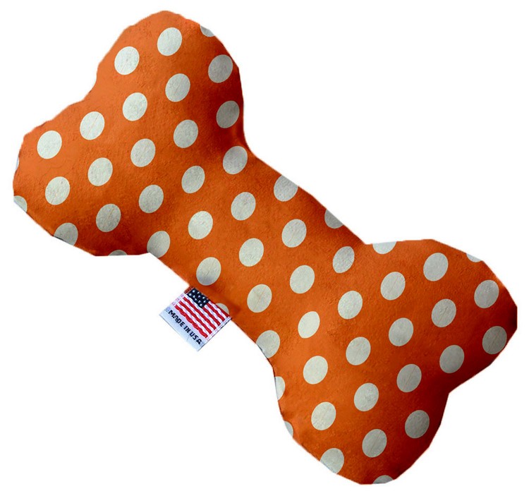 Melon Orange Swiss Dots 8 Inch Bone Dog Toy