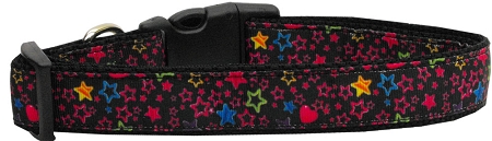 Black Star Nylon Dog Collar SM