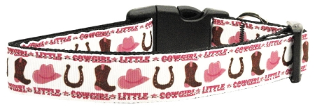 Little Cowgirl Nylon Ribbon Dog Collars Large