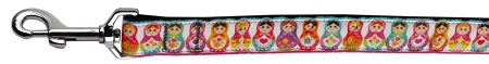 Pretty Nesting Dolls Nylon Dog Leash 5/8 inch wide 4ft Long