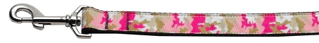 Pink Camo Nylon Dog Leash 5/8 inch wide 4ft Long