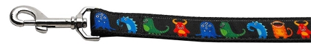 Black Monsters Nylon Dog Leash 3/8 inch wide 4ft Long