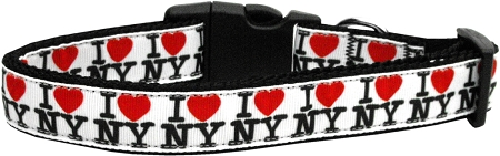 I Heart NY Ribbon Dog Collars Large