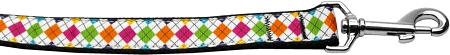 Colorful Argyle Nylon Dog Leash 3/8 inch wide 6ft Long