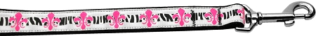 Pink Fleur de Lis 1 inch wide 4ft long Leash