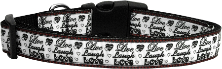 Live Laugh and Love Nylon Dog Collar SM