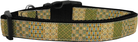 Beige Chaos Nylon Dog Collar SM