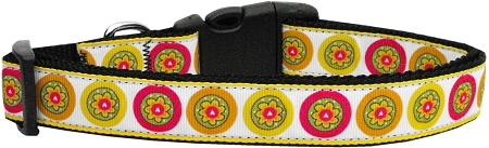 Autumn Daisies Nylon Dog Collar XS